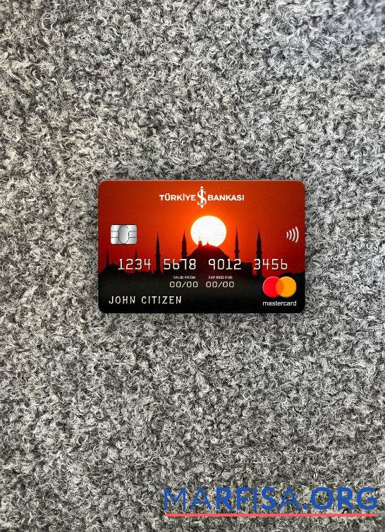 Blank Turkey Bankasi bank mastercard photolook front sample